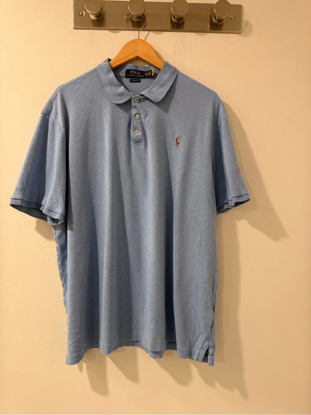 Ralph Lauren Light Blue Cotton Polo Shirt with Embroidered Pony